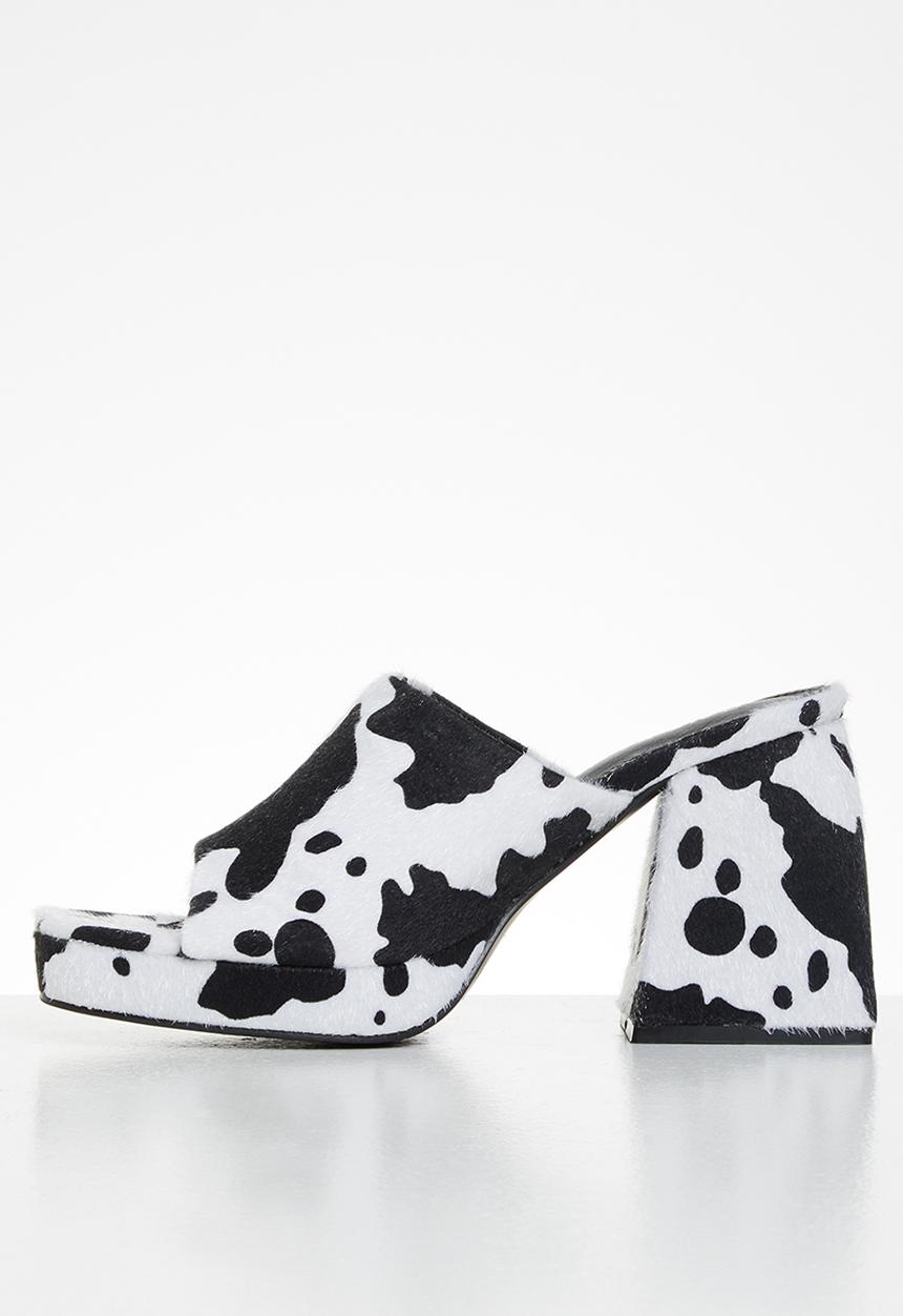 Public Desire - Oreo chunky block heel - black & white 