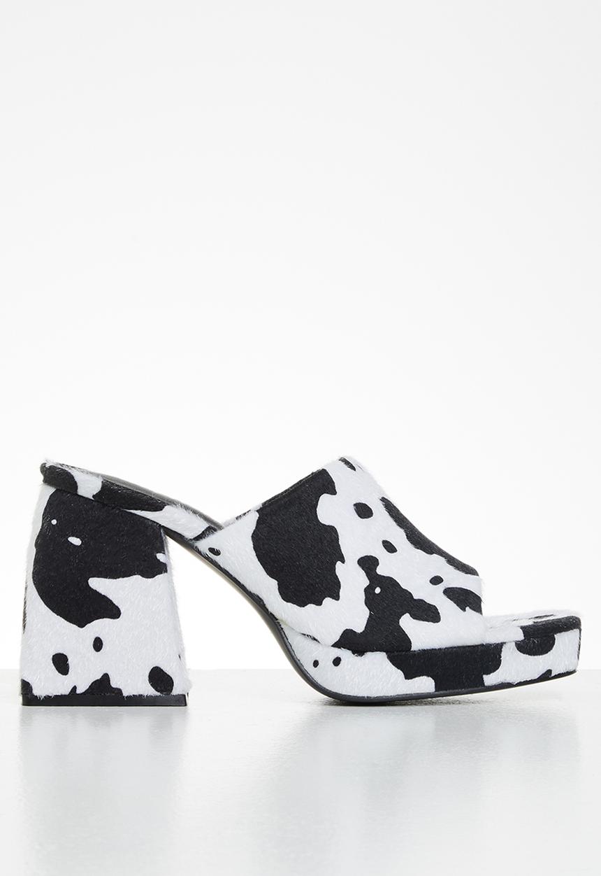Public Desire - Oreo chunky block heel - black & white 