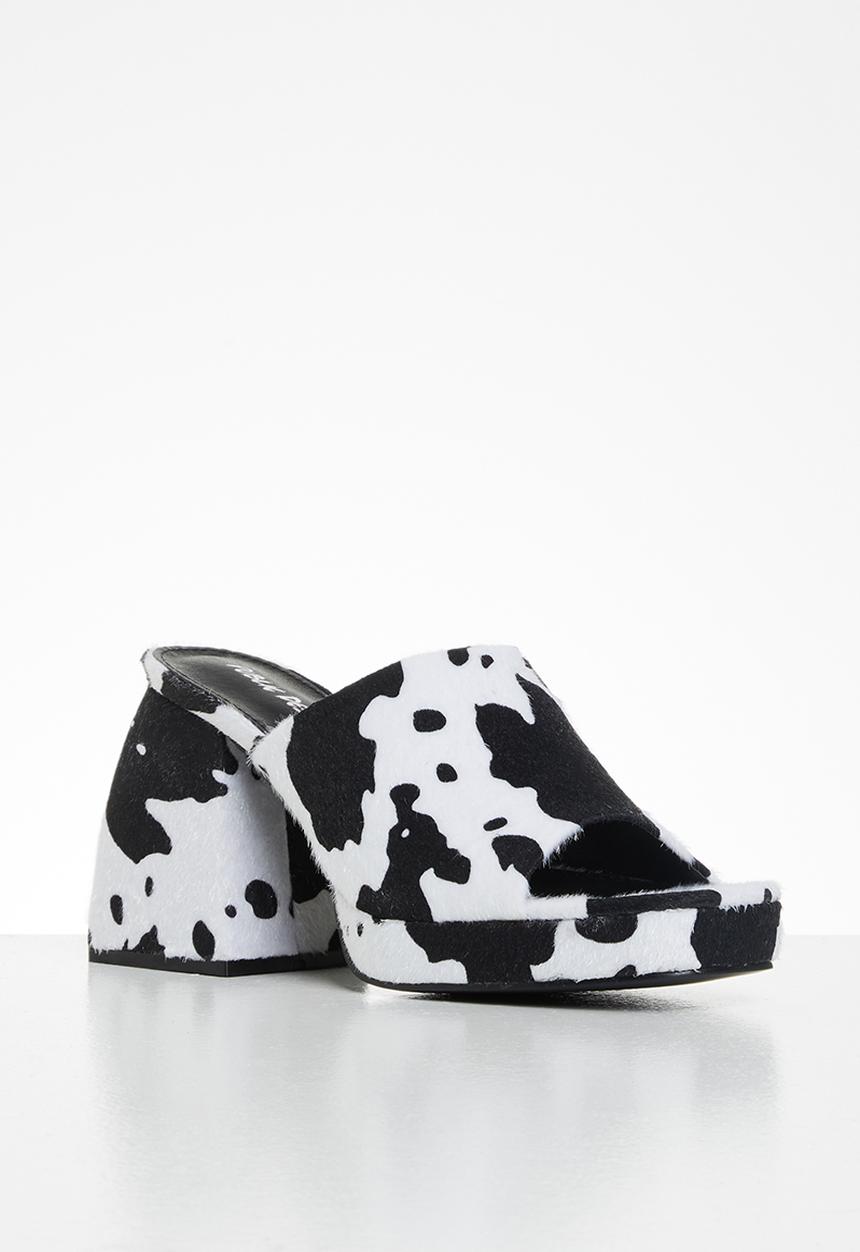 Public Desire - Oreo chunky block heel - black & white 