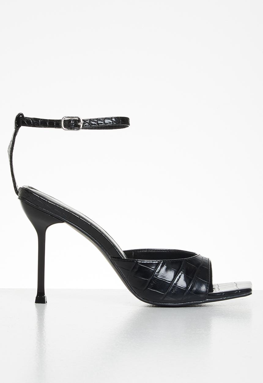 Public Desire - Tamara patent croc heel - black