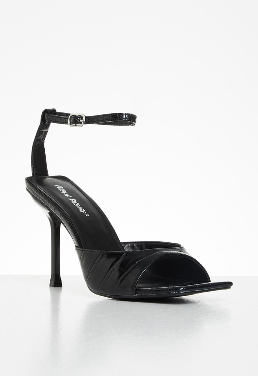 Public Desire - Tamara patent croc heel - black