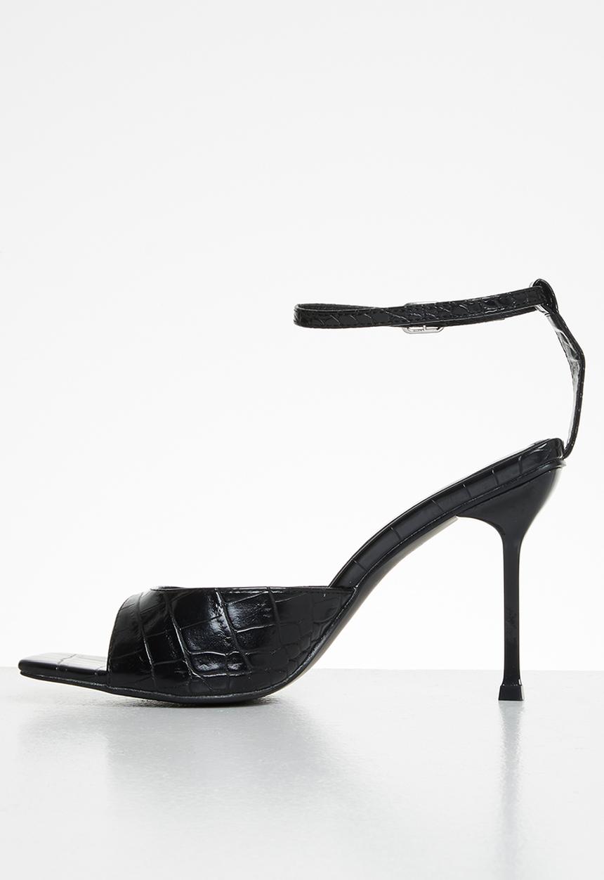 Public Desire - Tamara patent croc heel - black