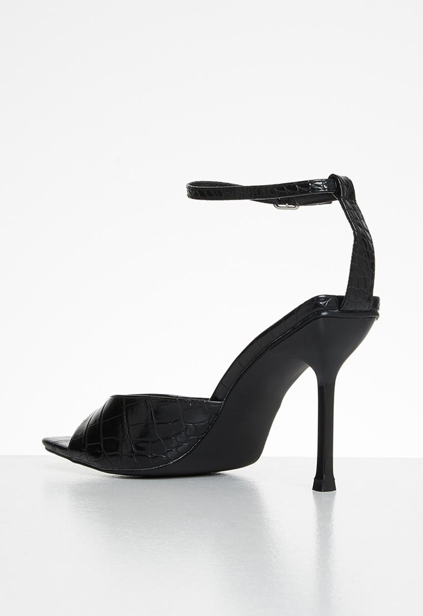 Public Desire - Tamara patent croc heel - black