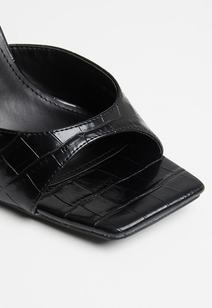 Public Desire - Tamara patent croc heel - black