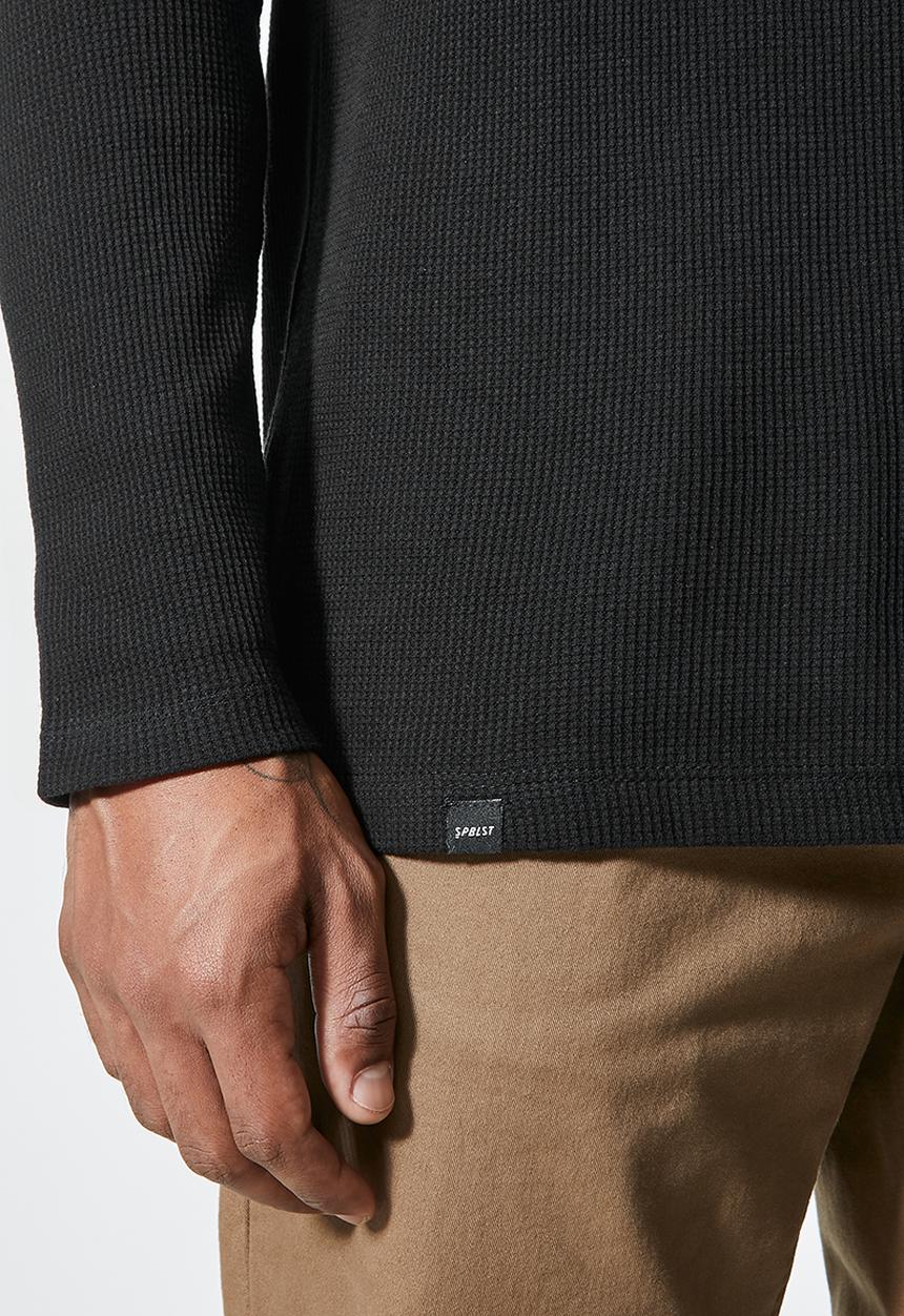 Superbalist - 2-Pack dylan long sleeve textured pocket tee - black
