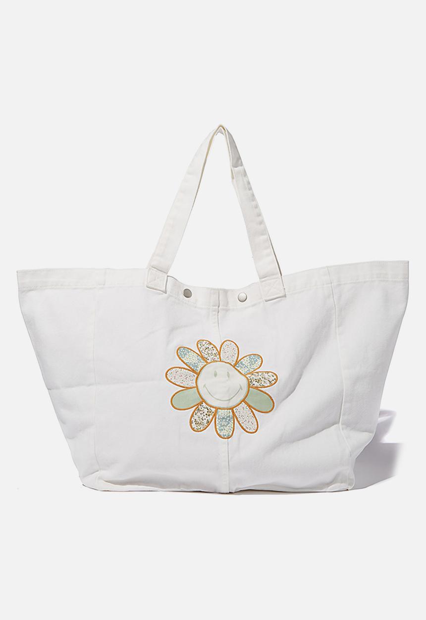 Rubi - Denim oversized tote - lcn smiley/whitehaven