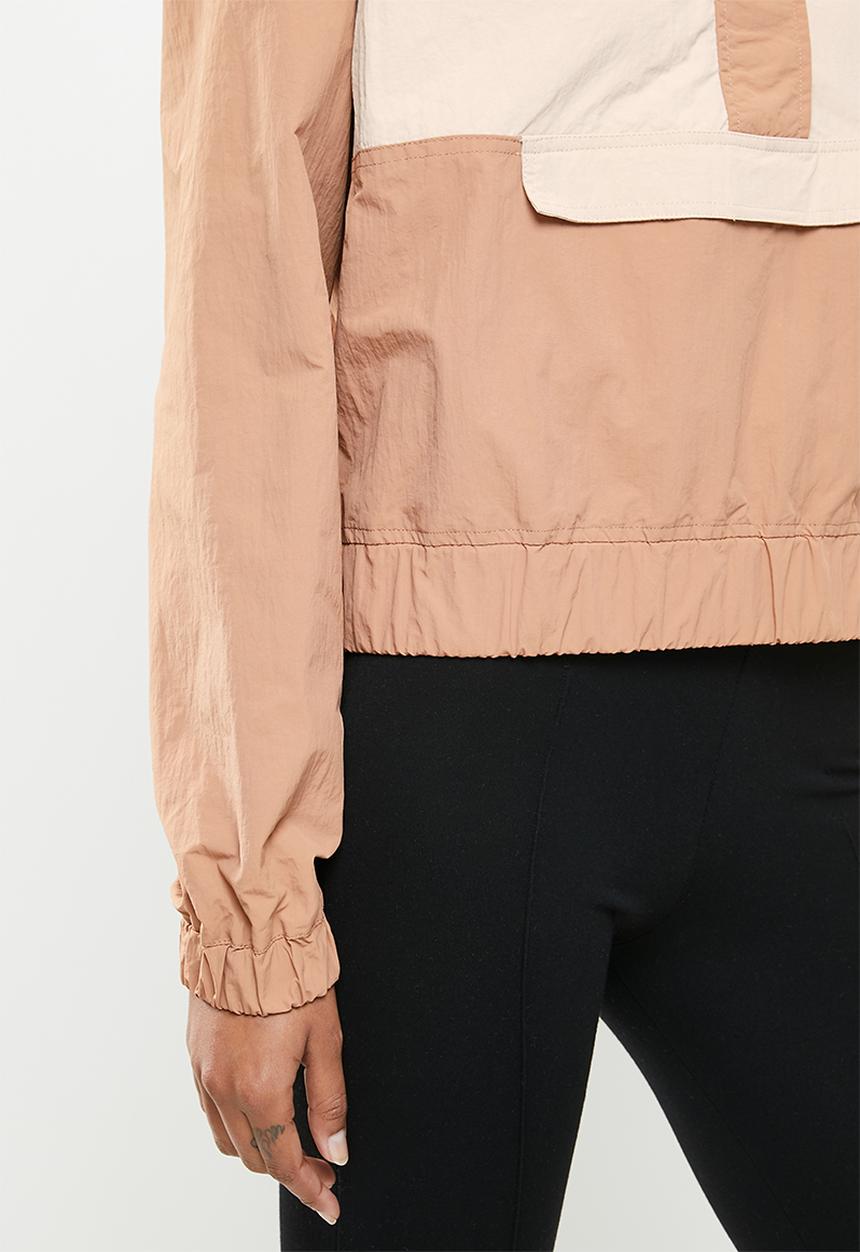 Missguided - Colourblock windbreaker jacket - brown