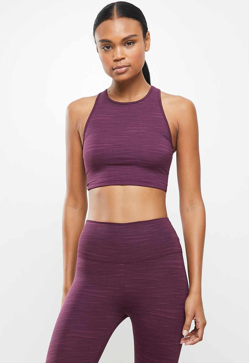 Fitgymwear - Space-dye kickstart crop - purple