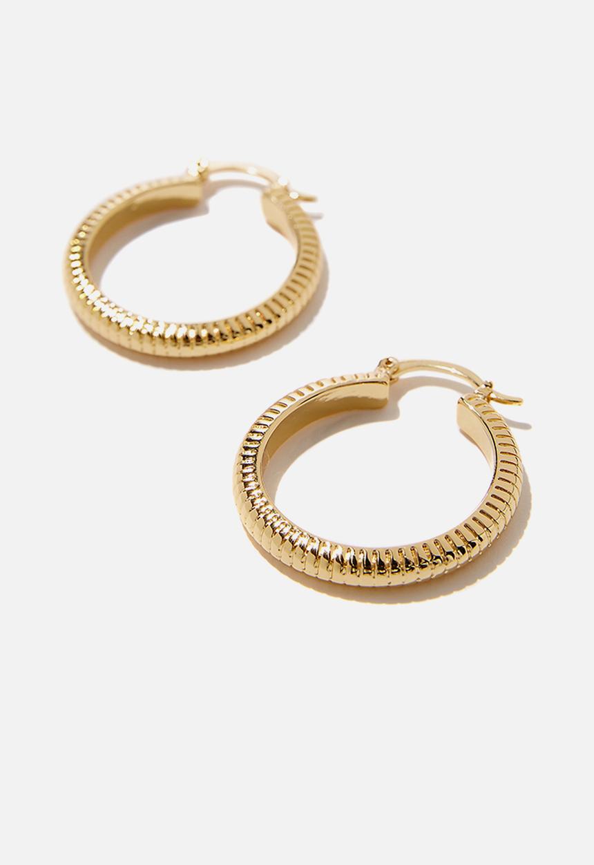 Rubi - Premium mid hoop - gold plated 