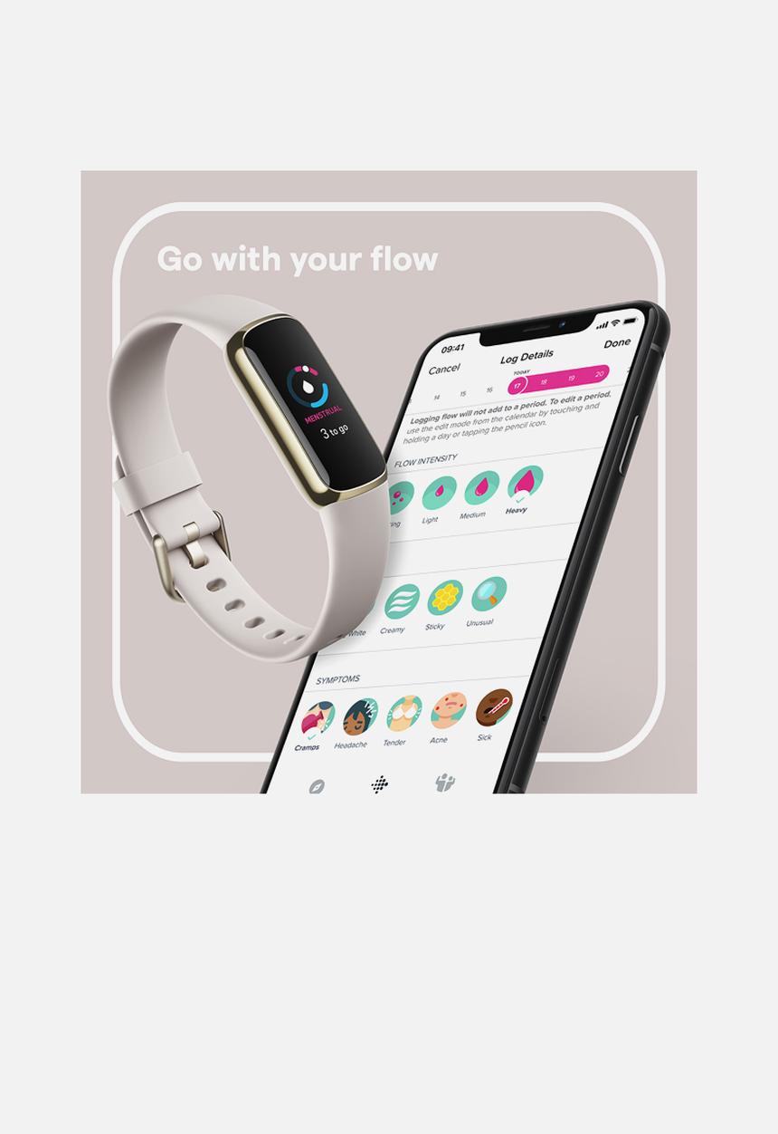 Fitbit - Luxe - Soft Gold & Porcelain White