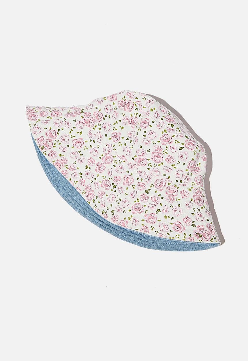 Rubi - Elly reversible wide brim bucket hat - blue & pink