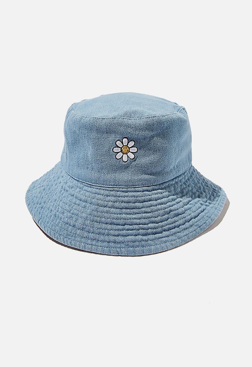 Rubi - Elly reversible wide brim bucket hat - blue & pink