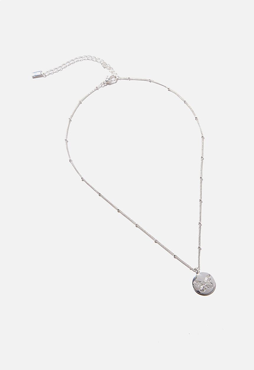 Rubi - Reloved pendant necklace - silver butterfly