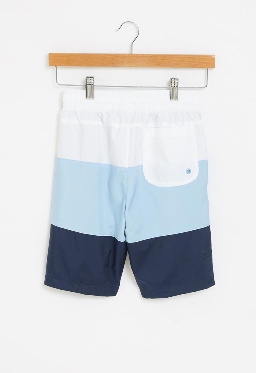 Nike - B nsw short woven block  - white/psychic blue/midnight navy/white