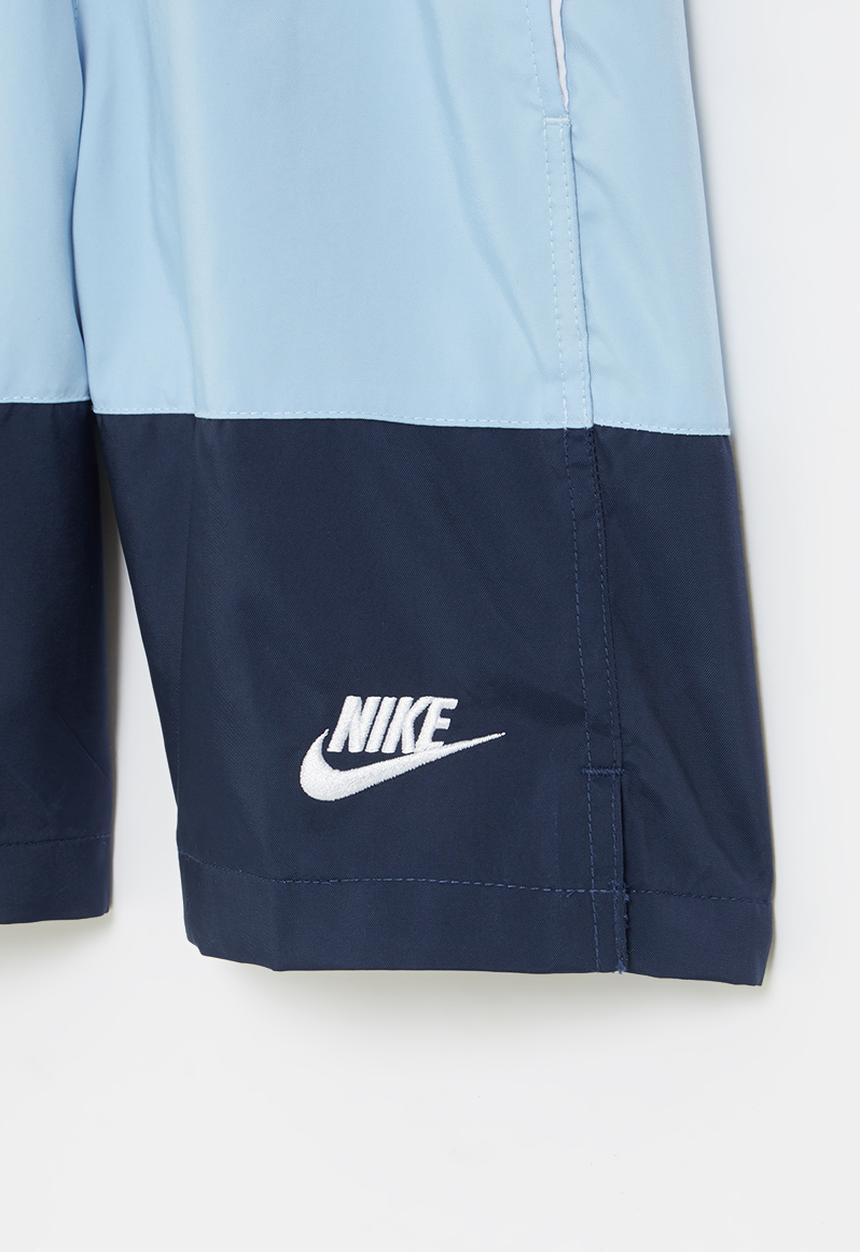 Nike - B nsw short woven block  - white/psychic blue/midnight navy/white