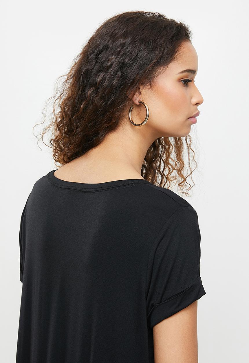 Cotton On - Karly short sleeve v-neck top - black