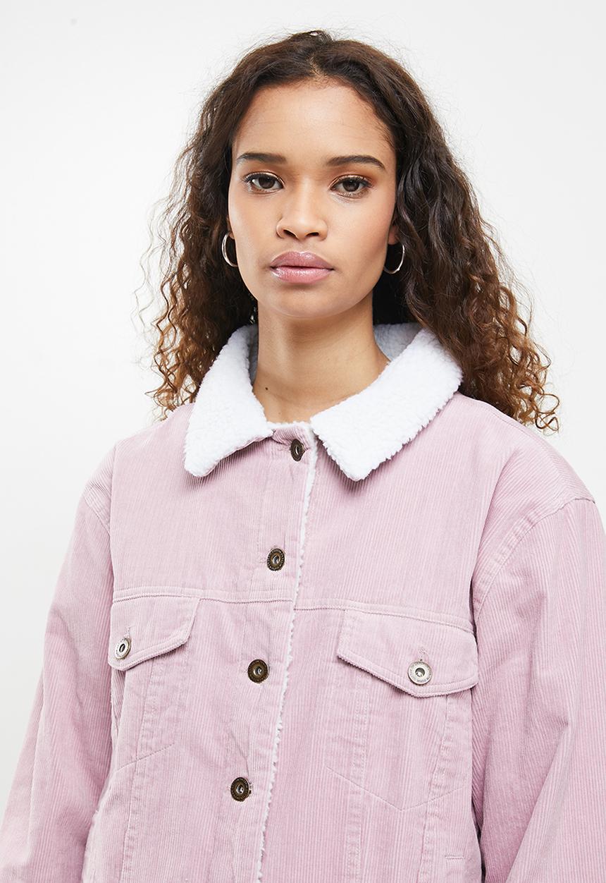 Cotton On - Sherpa cord trucker jacket - lilac