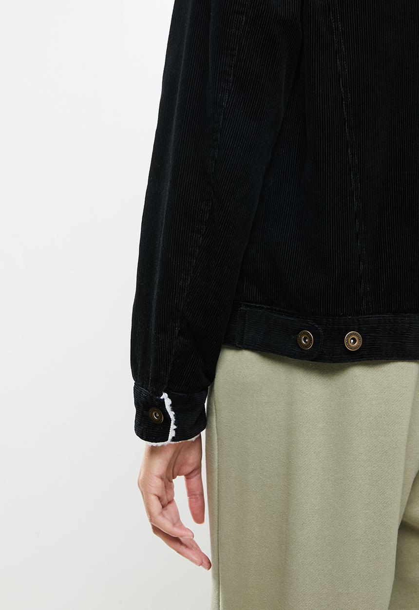 Cotton On - Sherpa cord trucker jacket - black