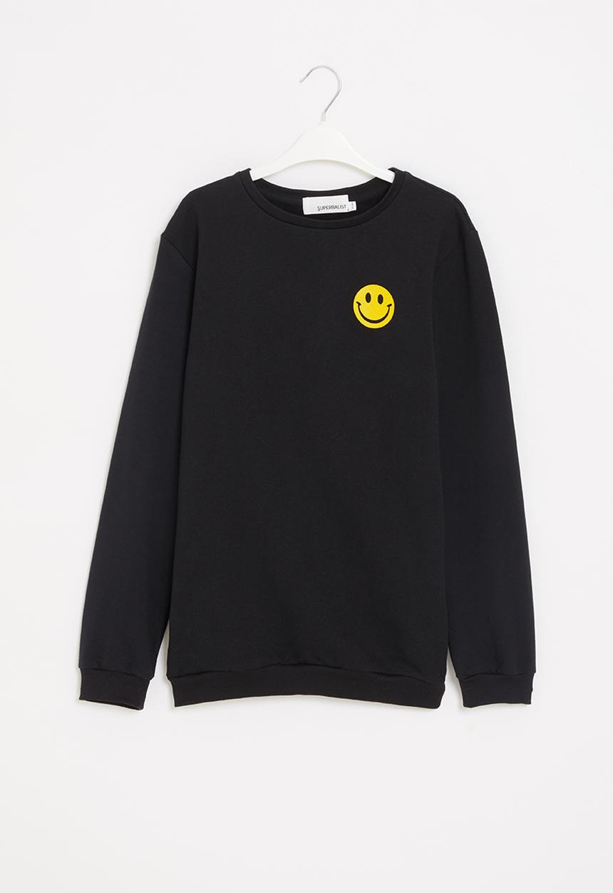 Superbalist - Graphic fleece crewneck sweater - black