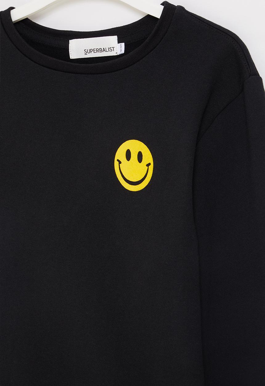 Superbalist - Graphic fleece crewneck sweater - black