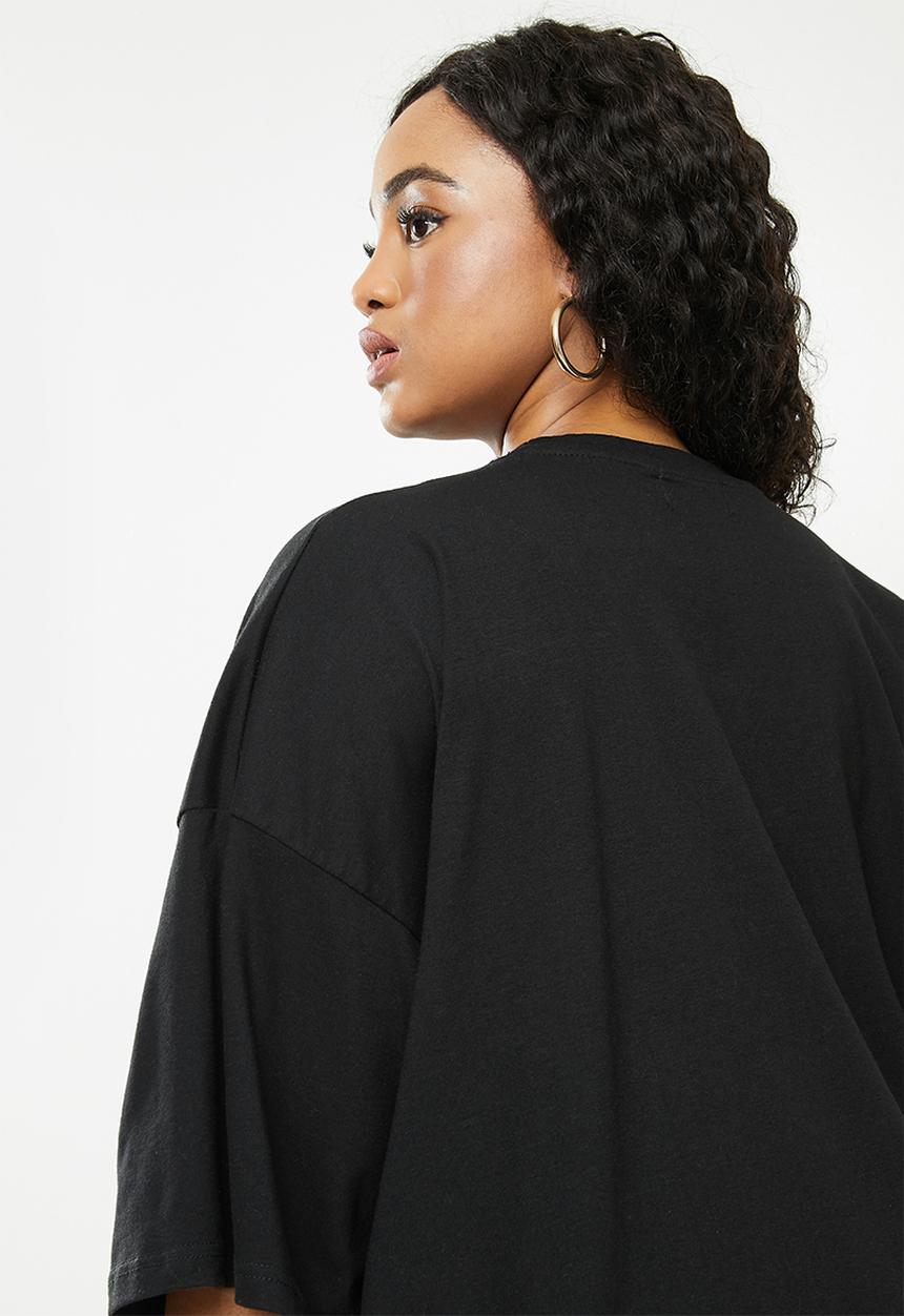Missguided - Plus drop shoulder T-shirt - black