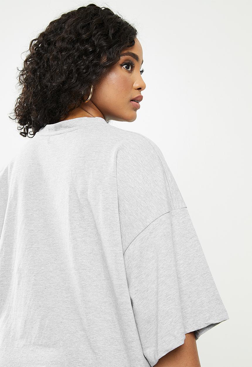 Missguided - Plus drop shoulder T-shirt - grey