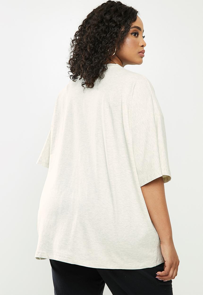 Missguided - Plus drop shoulder T-shirt - off white