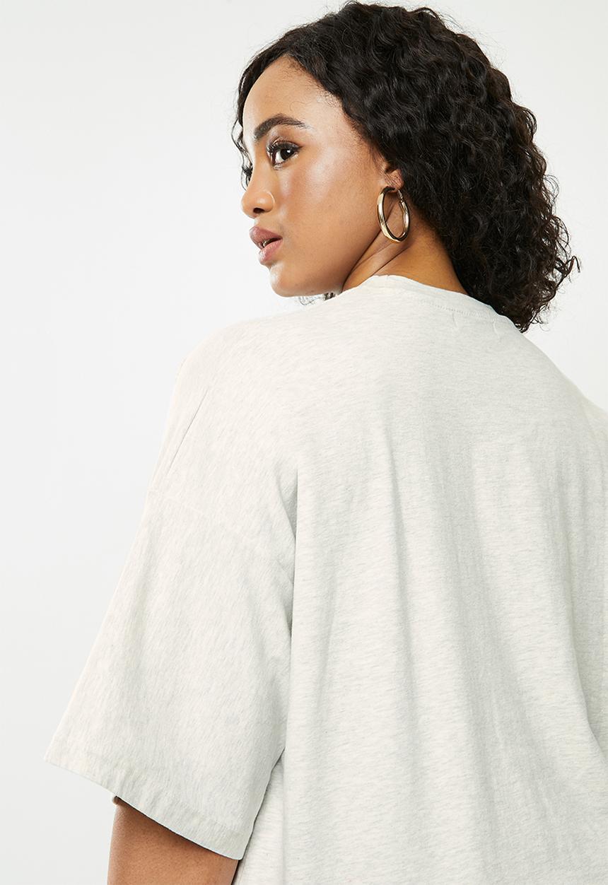 Missguided - Plus drop shoulder T-shirt - off white