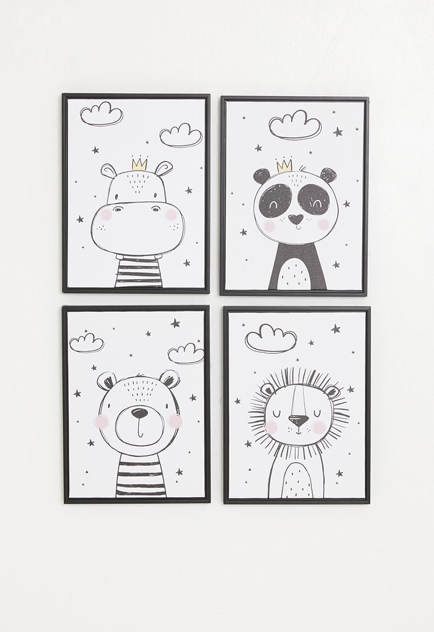 Sixth Floor - Monochrome Jungle animals - set of 4