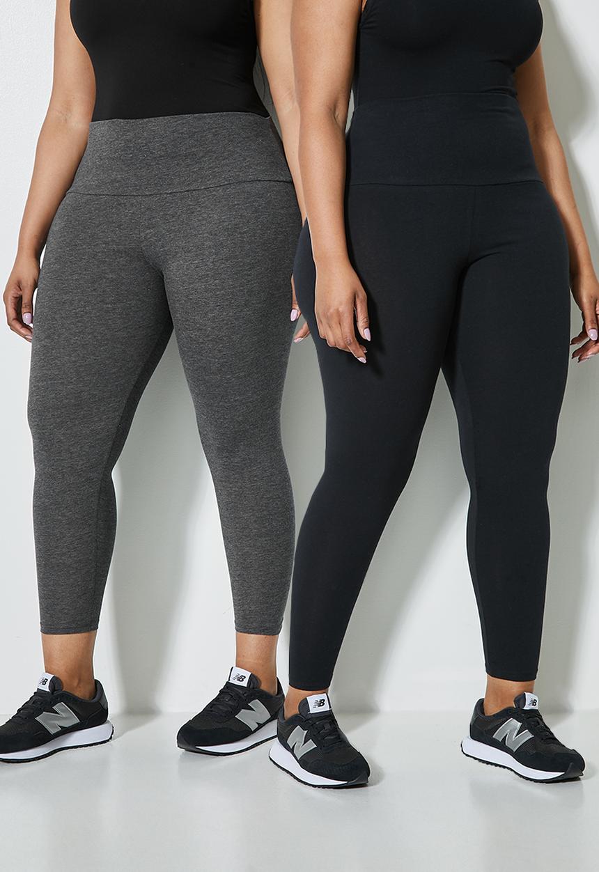 Superbalist - 2 Pack 7/8 leggings - black & charcoal