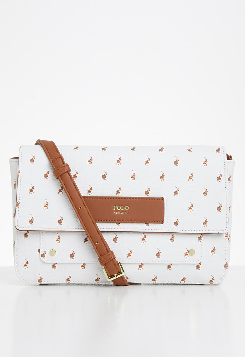 POLO - Minimalist iconic flap over sling bag - white