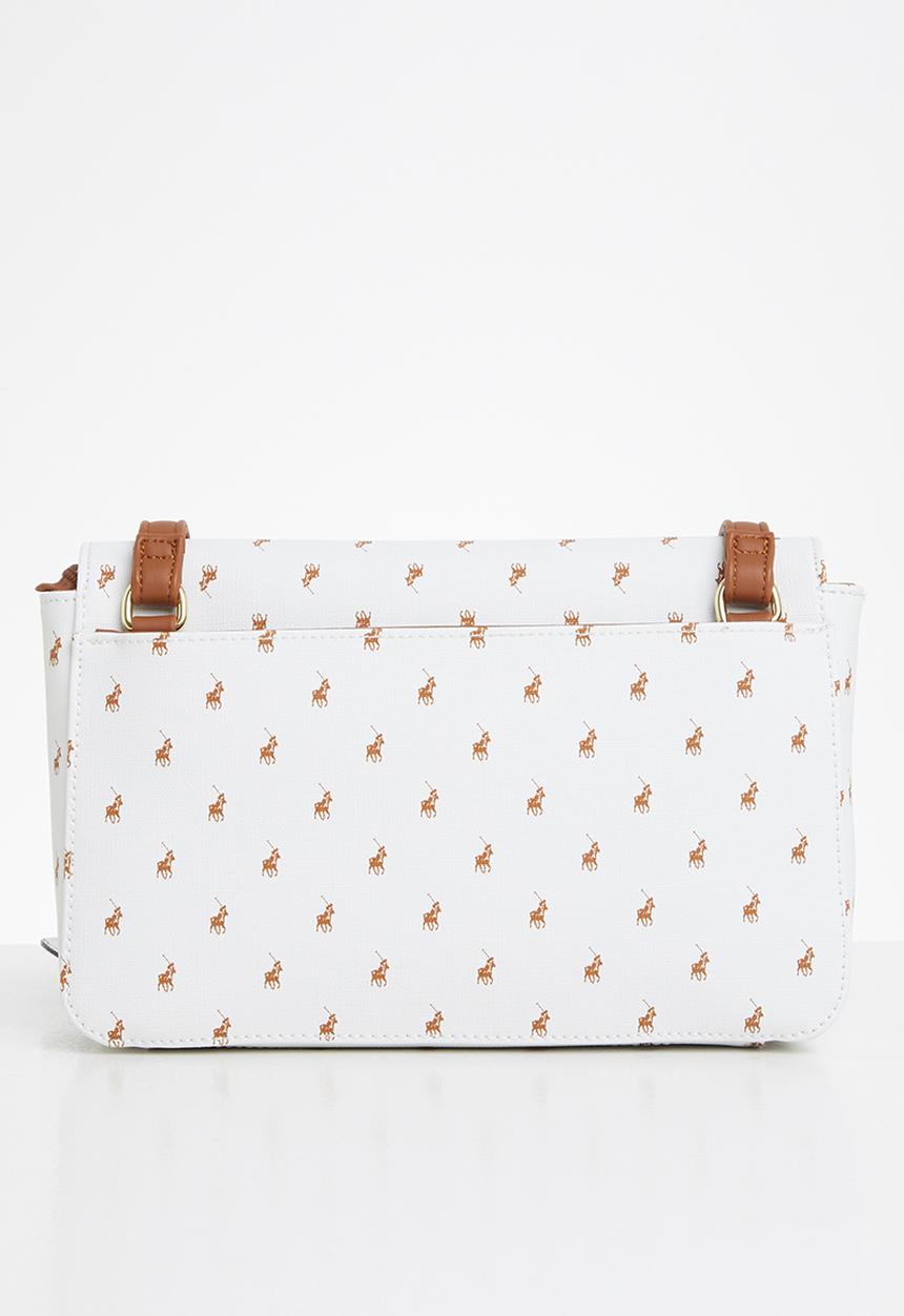 POLO - Minimalist iconic flap over sling bag - white