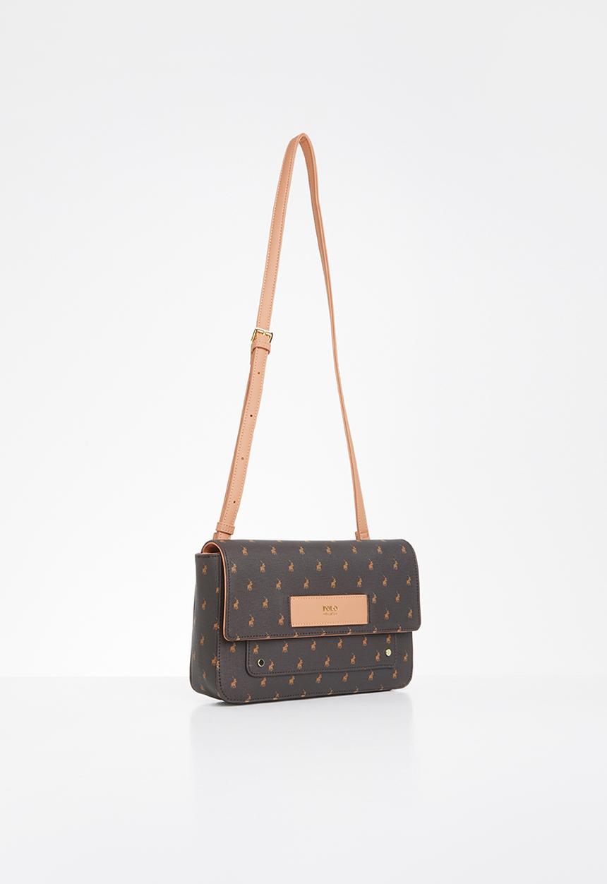 POLO - Minimalist iconic flap over sling bag - brown