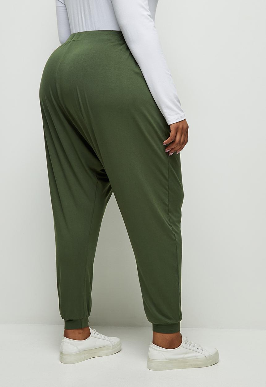 edit Plus - Drop crotch harem - dark khaki