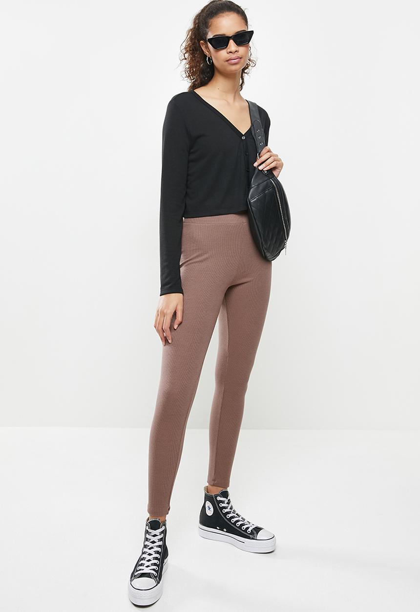 Blake - High waisted leggings- Cognac