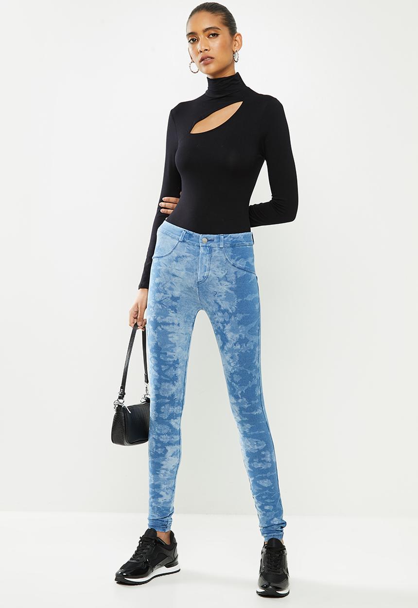 SISSY BOY - Joey: axel tye dye prussian knit jegging - prussian blue