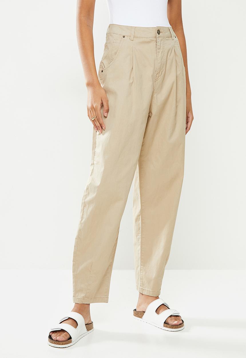 Vero Moda - Rosanna high rise barrel pleat - light brown