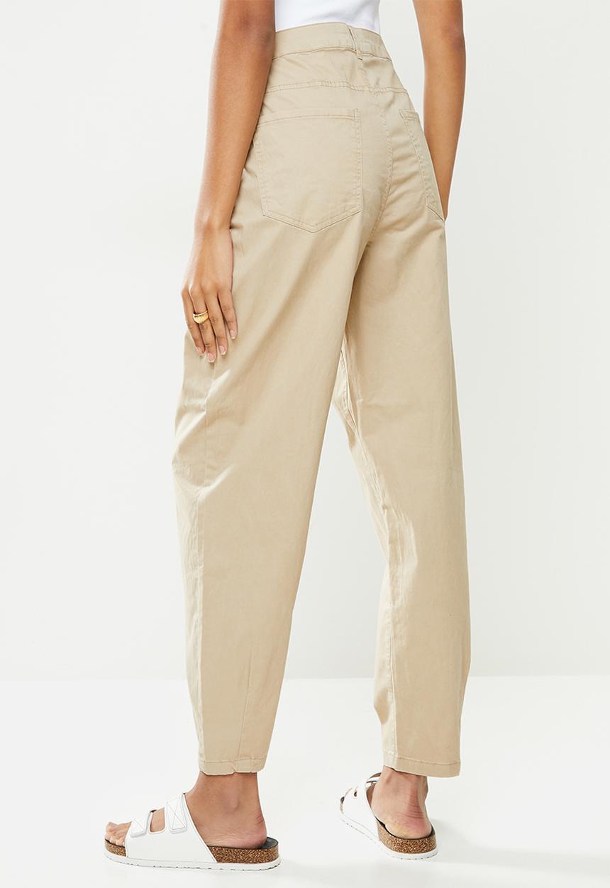 Vero Moda - Rosanna high rise barrel pleat - light brown