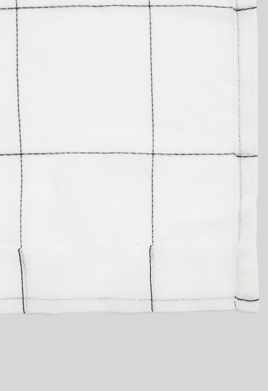 Sixth Floor - Squares taped unlined curtain - white & black
