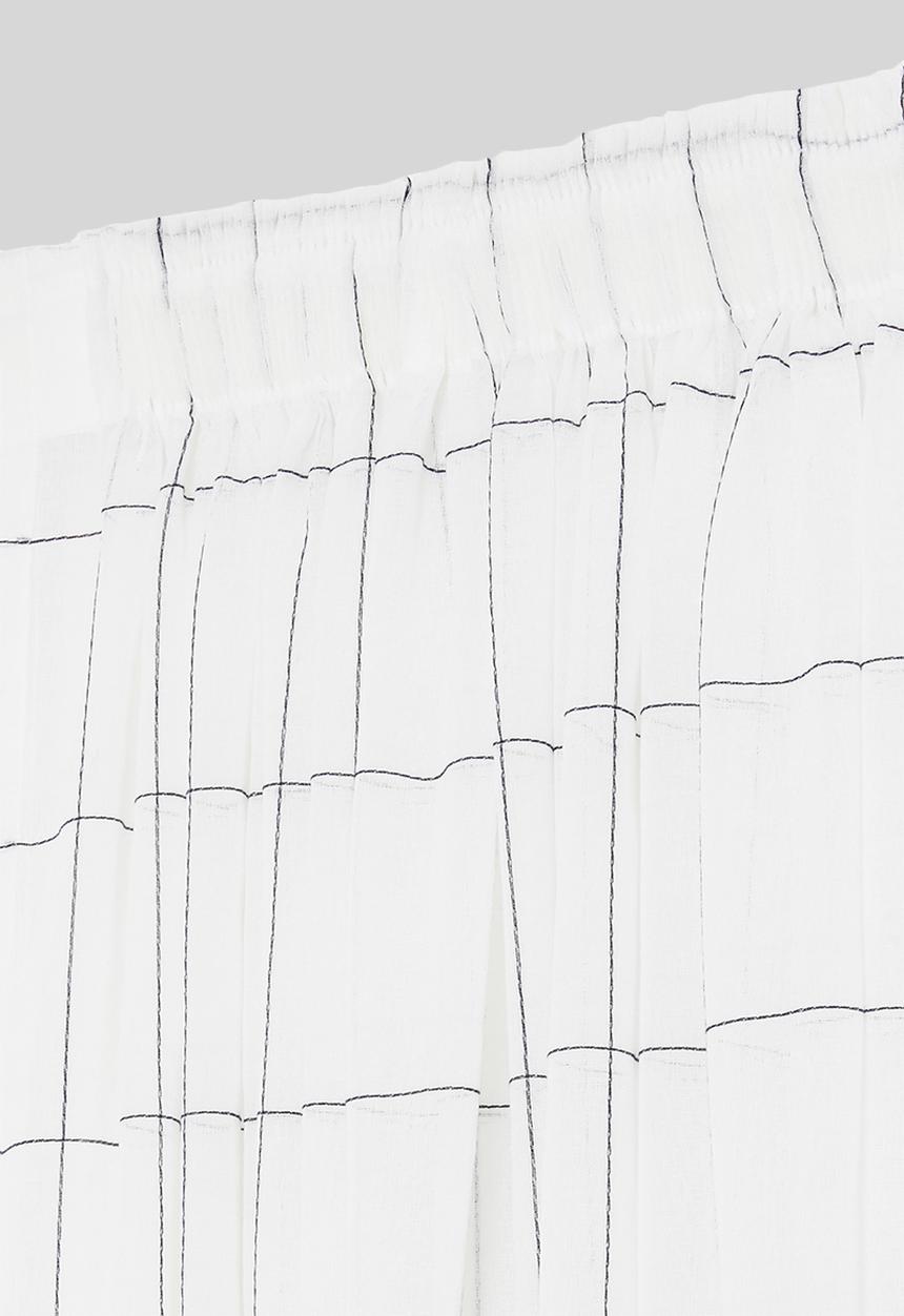 Sixth Floor - Squares taped unlined curtain - white & black