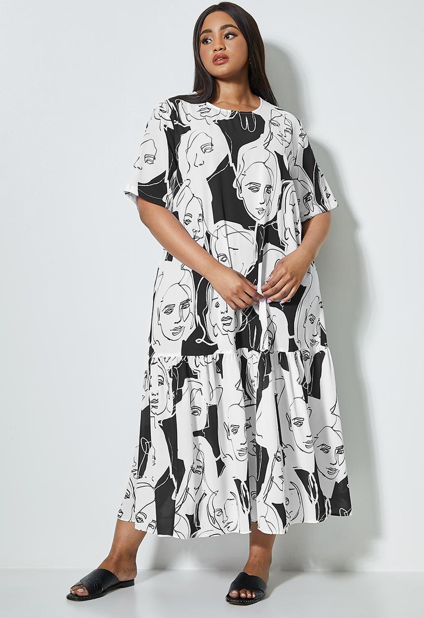 Superbalist - Single tier woven T-shirt dress - print
