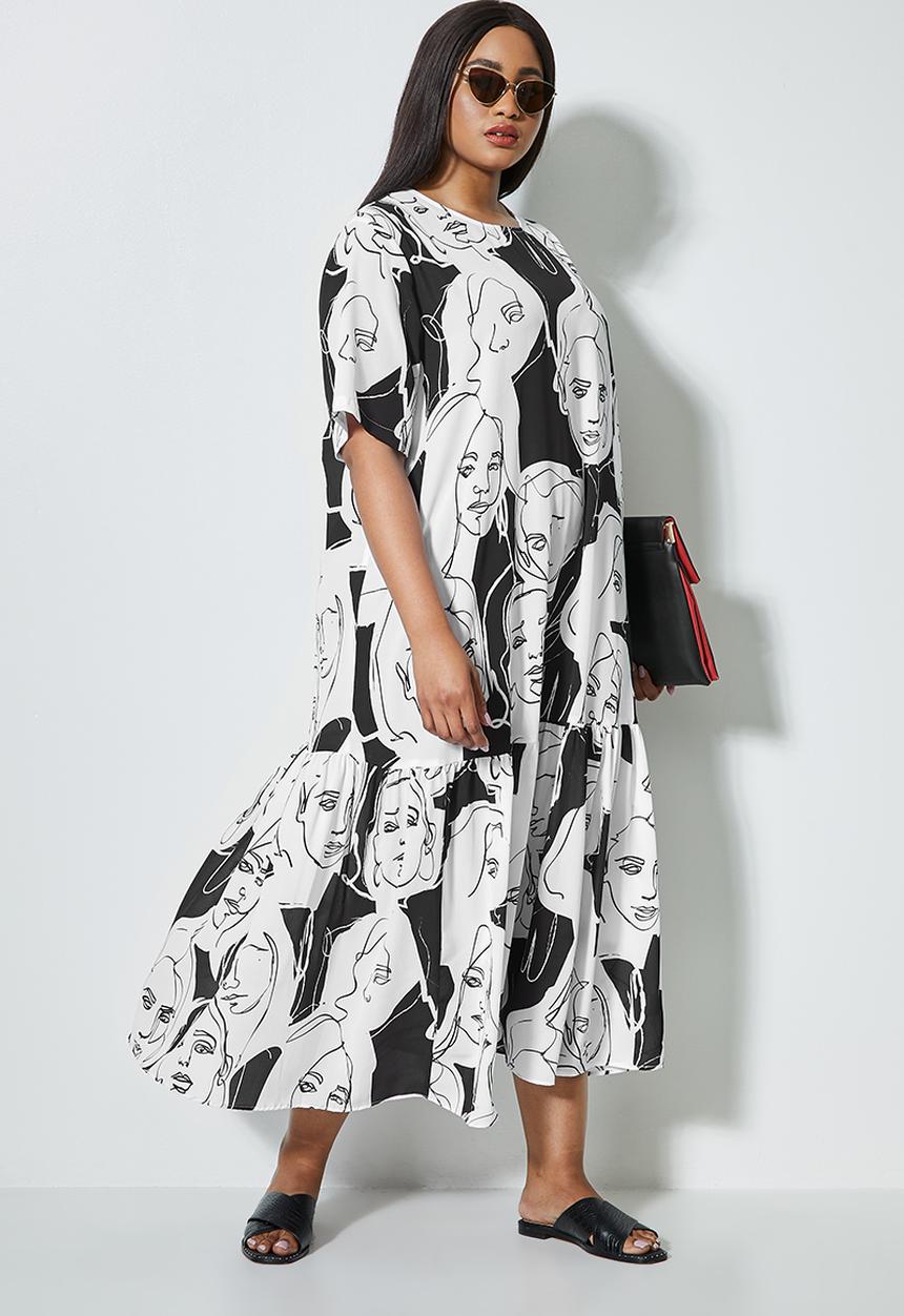Superbalist - Single tier woven T-shirt dress - print