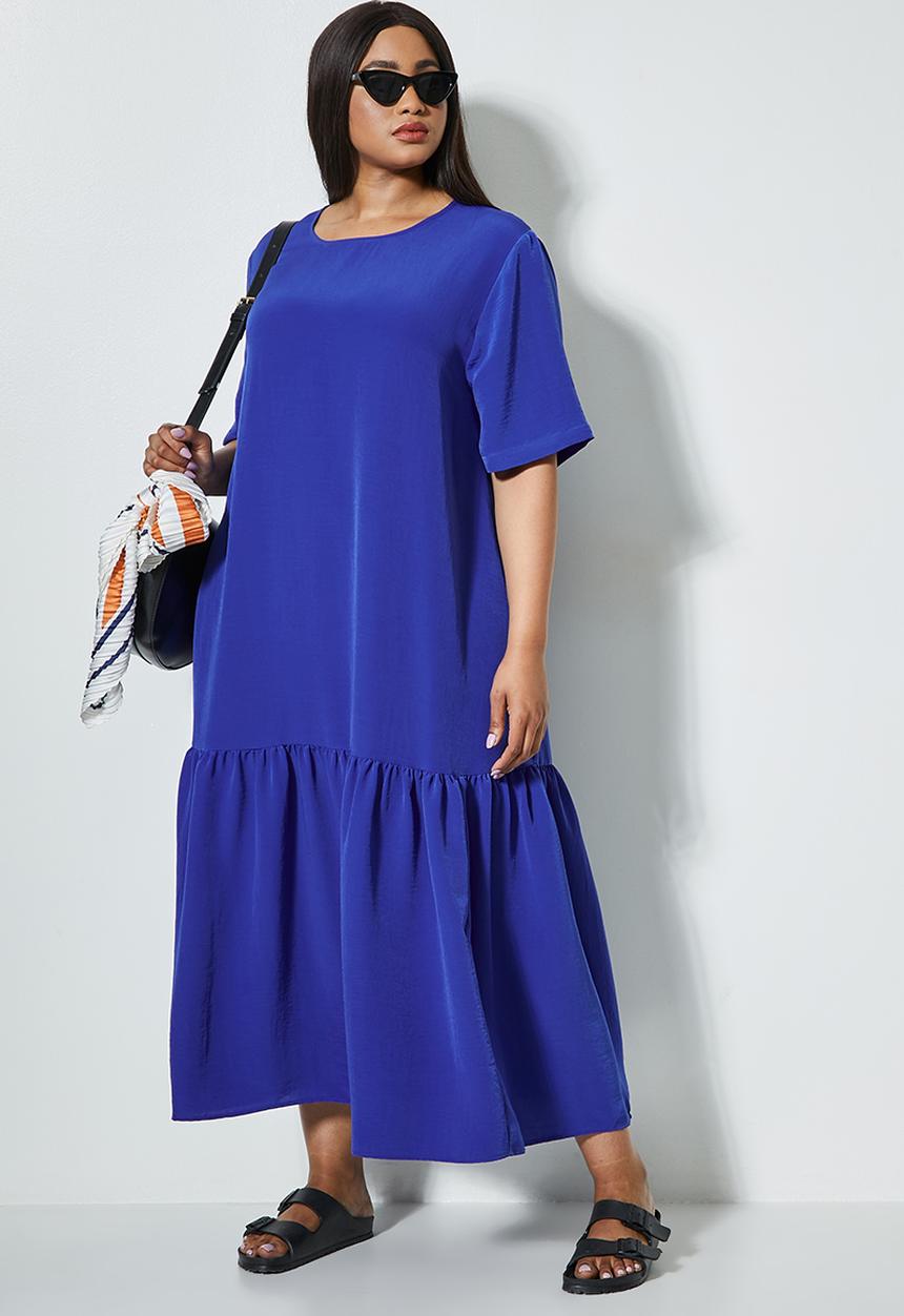 Superbalist - Single tier woven T-shirt dress - bright royaly