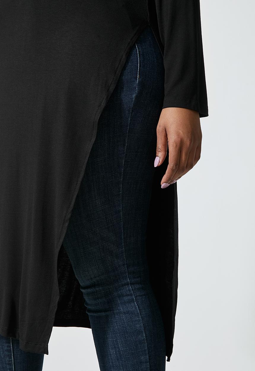 Superbalist - Longline spilt hem tunic - black