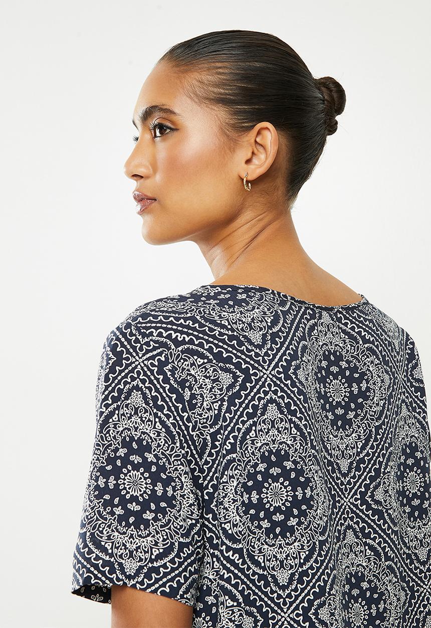 Jacqueline de Yong - Starr life short sleeve top - navy