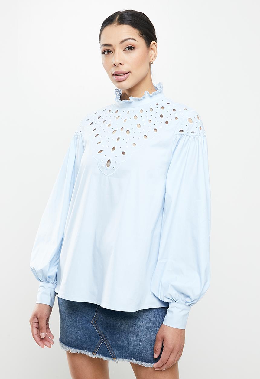 Glamorous - Aplique blouse - blue