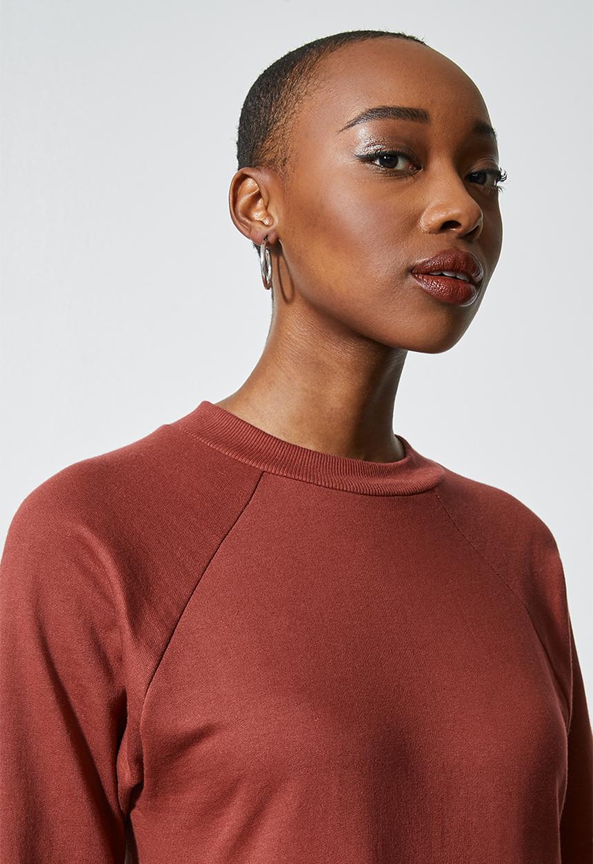Superbalist - Raglan sleeve babydoll sweat dress - dark rust