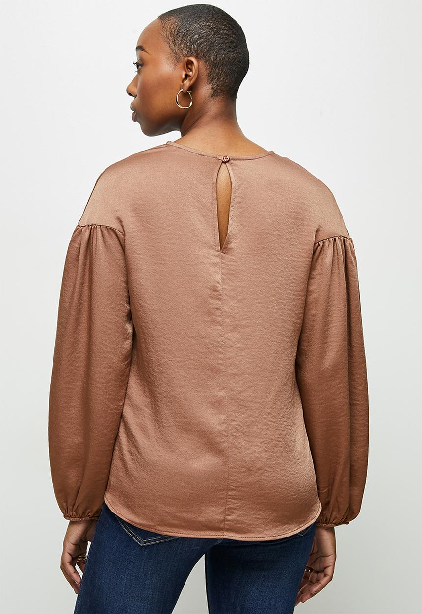MILLA - Dropped shoulder blouse - brown