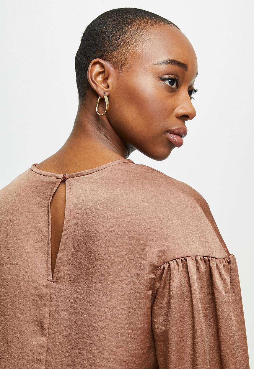 MILLA - Dropped shoulder blouse - brown