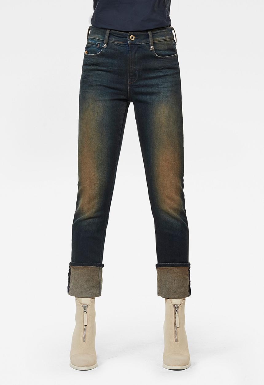 G-STAR - Noxer high straight jeans - antic blight green